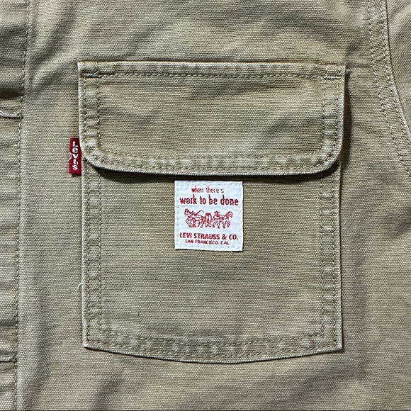 Levi's Broadway Engineer Coat - Beige Canvas Chore Jacket NWT - Medium - Picture 3 of 10